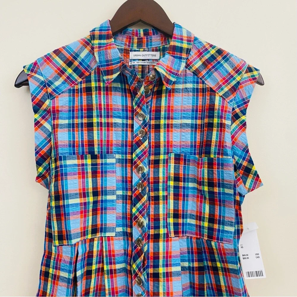NWT Urban Outfitters Zoey Workwear Gingham Romper Jumpsuit Size XS - Picture 5 of 12